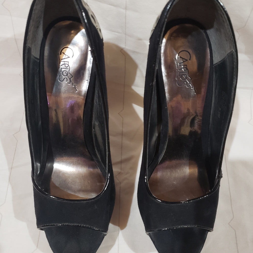 Carlos Santana Black Heels Sz 8 1/2
